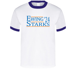 Patrick Ewing John Starks For President '24 New York Basketball T Shir Patrick Ewing John Starks For President '24 New York Basketball T Shir