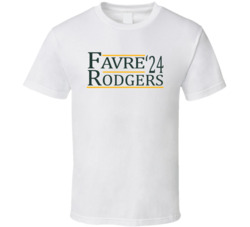 Brett Favre Aaron Rodgers For President '24 Green Bay Football T Shirt