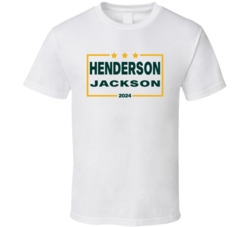 Rickey Henderson Reggie Jackson For President 2024 Oakland Baseball T 