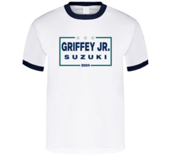 Ken Griffey Jr Ichiro Suzuki For President 2024 Seattle Baseball T Shi