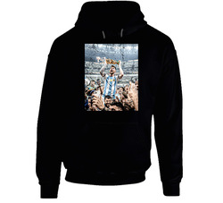 Lionel Messi Lifting World Cup Distressed Hoodie Lionel Messi Lifting World Cup Distressed Hoodie