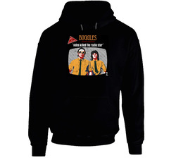 The Buggles Video Killed The Radio Star Retro Album Cover Music Fan Distressed Look Hoodie The Buggles Video Killed The Radio Star Retro Album Cover Music Fan Distressed Look Hoodie