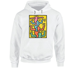 Stacks Keith Haring Poster Fan Grunge Worn Vintage Look Hoodie