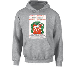Irving Berlin's White Christmas Movie Retro Poster Holiday Season Worn Look Hoodie Irving Berlin's White Christmas Movie Retro Poster Holiday Season Worn Look Hoodie