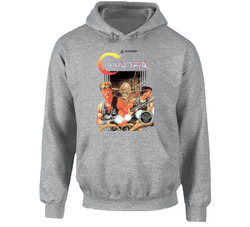 Contra Nes Box Art Video Game - Grey Hoodie Contra Nes Box Art Video Game - Grey Hoodie