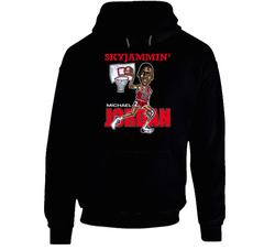 Michael Jordan Retro Basketball Caricature Hoodie