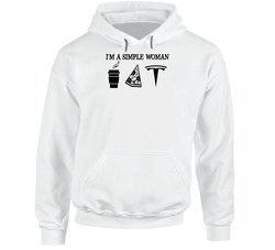 Tesla Simple Woman Coffee Pizza Car Logo Driving Fan Hoodie