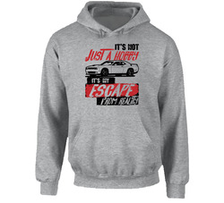 Dodge Challenger Hellcat It's Not A Hobby Escape Reality Car Worn Look Hoodie Dodge Challenger Hellcat It's Not A Hobby Escape Reality Car Worn Look Hoodie