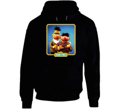 Ernie And Bert Old School Black Hoodie Ernie And Bert Old School Black Hoodie