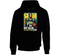 Slam Magazine Issue 87 Ray Allen Popular Basketball Magazine Grunge Look Hoodie Slam Magazine Issue 87 Ray Allen Popular Basketball Magazine Grunge Look Hoodie