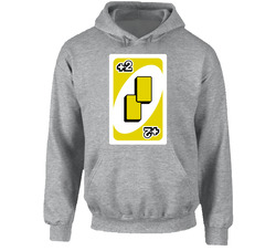 Draw Two 2 Yellow Uno Card Game Fan Halloween Fancy Dress Hoodie