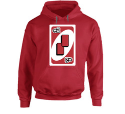 Draw Two 2 Red Uno Card Game Fan Halloween Fancy Dress Hoodie