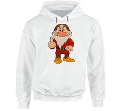 Grumpy Dwarf Middle Finger Funny Cartoon Hoodie