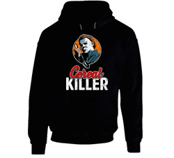 Michael Myers Cereal Killer Funny Halloween Costume Worn Look Hoodie Michael Myers Cereal Killer Funny Halloween Costume Worn Look Hoodie
