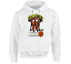 Fab Five Michigan Retro Caricature White Hoodie Fab Five Michigan Retro Caricature White Hoodie