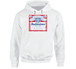Budweiser American Beer Logo Retro Label Drinking Crewneck Sweatshirt Hoodie Budweiser American Beer Logo Retro Label Drinking Crewneck Sweatshirt Hoodie