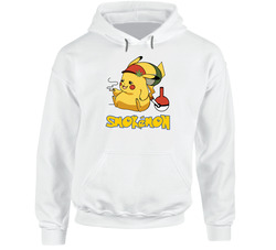 Pikachu Smokemon Weed Smoking Funny Pokemon Parody Hoodie
