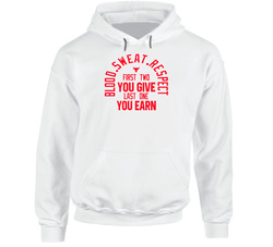 Blood Sweat Respect The Rock Fitness Fan Hoodie