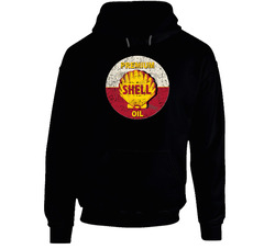 Premium Shell Oil Vintage Worn Look Logo Hoodie