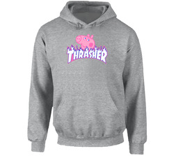 Thrasher Peppa Pig Mashup Parody Kids Hoodie Thrasher Peppa Pig Mashup Parody Kids Hoodie
