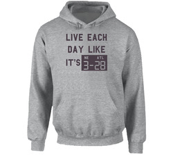Live Each Day Like It's 28 3 Atlanta New England Football Hoodie