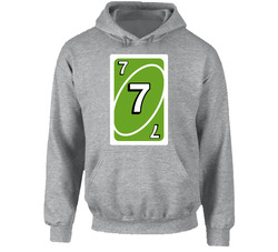 Seven 7 Green Uno Card Game Fan Halloween Fancy Dress Hoodie Seven 7 Green Uno Card Game Fan Halloween Fancy Dress Hoodie