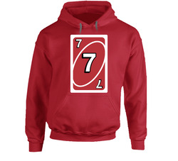 Seven 7 Red Uno Card Game Fan Halloween Fancy Dress Hoodie Seven 7 Red Uno Card Game Fan Halloween Fancy Dress Hoodie