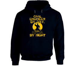 Civil Engineer By Day Ninja By Night Funny Hoodie