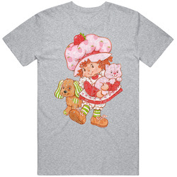 Strawberry Shortcake Retro Cartoon Poster Vintage Unisex T Shirt Strawberry Shortcake Retro Cartoon Poster Vintage Unisex T Shirt