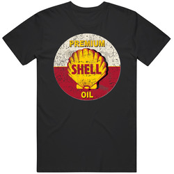Premium Shell Oil Vintage Worn Look Logo T Shirt