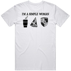 Porsche Simple Woman Coffee Pizza Car Logo Driving Fan T Shirt