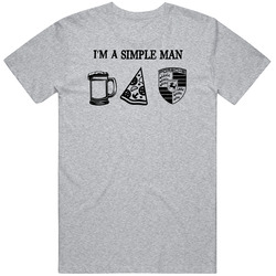 Porsche Simple Man Beer Pizza Car Logo Driving Fan T Shirt