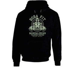 Boba Fit Mandalorian Training Center Star Wars Fan Black Hooded Sweatshirt Hoodie Boba Fit Mandalorian Training Center Star Wars Fan Black Hooded Sweatshirt Hoodie