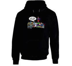 Jesus And Superheroes Mens Black Hooded Sweatshirt Hoodie