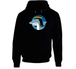 Reggae Shark Tee Black Hooded Sweatshirt Hoodie
