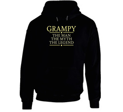 Grampy The Man The Myth The Legend Black Hooded Sweatshirt Hoodie