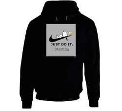 Snoopy Just Do It Tomorrow Black Hooded Sweatshirt Hoodie Snoopy Just Do It Tomorrow Black Hooded Sweatshirt Hoodie