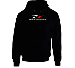 Nitto Tires Racing Wheels Street Track Logo Black Hooded Sweatshirt Hoodie Nitto Tires Racing Wheels Street Track Logo Black Hooded Sweatshirt Hoodie