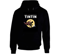 Herge Les Aventures De Tintin Black Hooded Sweatshirt Hoodie Herge Les Aventures De Tintin Black Hooded Sweatshirt Hoodie
