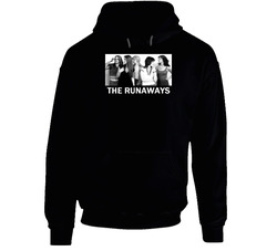 The Runaways Classic Rock Band Black Hooded Sweatshirt Hoodie The Runaways Classic Rock Band Black Hooded Sweatshirt Hoodie
