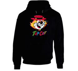 Top Cat Cartoon Black Hooded Sweatshirt Hoodie Top Cat Cartoon Black Hooded Sweatshirt Hoodie