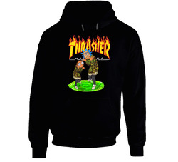Rick And Morty Thrasher Black Hooded Sweatshirt Hoodie Rick And Morty Thrasher Black Hooded Sweatshirt Hoodie
