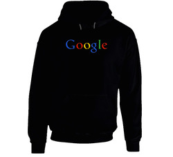 Google Logo Black Men's Black Hooded Sweatshirt Hoodie Google Logo Black Men's Black Hooded Sweatshirt Hoodie