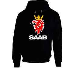 Saab Car Logo Black Hooded Sweatshirt Hoodie Saab Car Logo Black Hooded Sweatshirt Hoodie