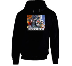 Robotech Anime Tv Show Cool Fan Black Hooded Sweatshirt Hoodie Robotech Anime Tv Show Cool Fan Black Hooded Sweatshirt Hoodie