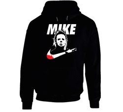 Michael Myers Mike Nike Halloween Parody Black Hooded Sweatshirt Hoodie Michael Myers Mike Nike Halloween Parody Black Hooded Sweatshirt Hoodie