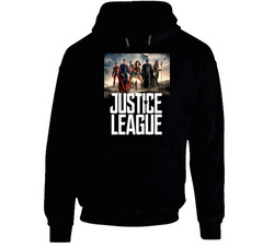 Justice League Movie Superhero Comic Cult Classic Black Hooded Sweatshirt Hoodie Justice League Movie Superhero Comic Cult Classic Black Hooded Sweatshirt Hoodie