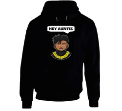 Erik Killmonger Black Panther Hey Auntie Black Hooded Sweatshirt Hoodie Erik Killmonger Black Panther Hey Auntie Black Hooded Sweatshirt Hoodie