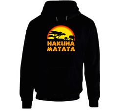 African Tree Hakuna Matata Black Hooded Sweatshirt Hoodie African Tree Hakuna Matata Black Hooded Sweatshirt Hoodie