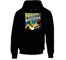 Creature From The Black Lagoon Movie Black Hooded Sweatshirt Hoodie Creature From The Black Lagoon Movie Black Hooded Sweatshirt Hoodie